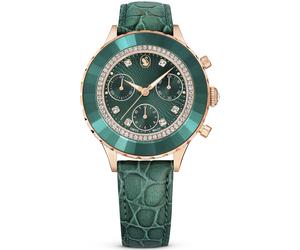 Chronograph SWAROVSKI "OCTEA CHRONO", grün, Armbanduhren, Damen, Chronograph, Armbanduhr, Quarzuhr, Damenuhr, Swarovski-Kristalle, Swiss Made (93942657-0) grün