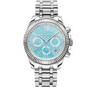 Chronograph THOMAS SABO "DIVINE CHRONO", silber (silberfarben, hellblau), Armbanduhren, Damen, Chronograph, Quarzuhr, Armbanduhr, Damen, Datum, Stoppfunktion, 12/24-Std.-Anzeige (86067457-0) silberfar