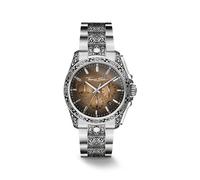 Chronograph THOMAS SABO "Engraved", silberfarben, braun, Armbanduhren, Herren, Chronograph, Quarzuhr, Armbanduhr, Herrenuhr, Edelstahlarmband, analog, Tag (61582116-0) silberfarben, braun
