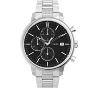 Chronograph TIMEX "CHICAGO", silber (silberfarben), Armbanduhren, Herren, Chronograph, Quarzuhr, Armbanduhr, Herren, Datum, Stoppfunktion, 12/24-Std.-Anzeige (67756761-0)