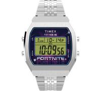 Chronograph TIMEX "TIMEX x FORTNITE TIMEX T80", edelstahlfarben, Armbanduhren, Herren, Chronograph, Quarzuhr, Armbanduhr,Herrenuhr,Edelstahlarmband, Stoppfunktion,digital (13656313-0)