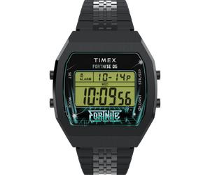 Chronograph TIMEX "TIMEX x FORTNITE TIMEX T80", schwarz, Armbanduhren, Herren, Chronograph, Quarzuhr, Armbanduhr,Herrenuhr,Edelstahlarmband, Stoppfunktion,digital (83527635-0)