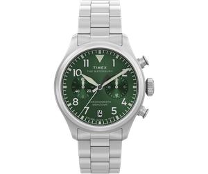 Chronograph TIMEX "WATERBURY ACE", edelstahlfarben, Armbanduhren, Herren, Chronograph, Quarzuhr, Armbanduhr, Herrenuhr, Edelstahlarmband, Stoppfunktion,Datum (54160444-0) edelstahlfarben
