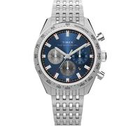 Chronograph TIMEX "WATERBURY TRADITIONAL", silber (silberfarben, blau), Armbanduhren, Herren, Chronograph, Quarzuhr, Armbanduhr, Herrenuhr,Edelstahlarmband,Stoppfunktion,Tag (83073857-0)