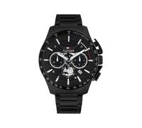 Chronograph TOMMY HILFIGER "BANK", schwarz, Armbanduhren, Herren, Chronograph, Quarzuhr, Armbanduhr, Herrenuhr, Edelstahlarmband, analog, Tag (41822454-0) schwarz