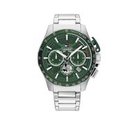 Chronograph TOMMY HILFIGER "BANK", silberfarben, Armbanduhren, Herren, Chronograph, Quarzuhr, Armbanduhr, Herrenuhr, Edelstahlarmband, analog, Tag (38652226-0) silberfarben