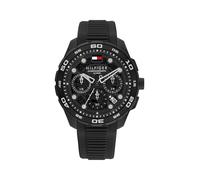 Chronograph TOMMY HILFIGER "TH-REGATTA", schwarz, Armbanduhren, Herren, Chronograph, Quarzuhr, Armbanduhr, Herrenuhr, Silikonarmband, analog, Tag (19539027-0) schwarz