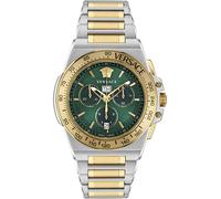 Chronograph VERSACE "GRECA EXTREME CHRONO", silber (silbergoldfarben), Armbanduhren, Herren, Chronograph, Quarzuhr, Armbanduhr, Herren, Datum, Stoppfunktion, Swiss Made,bicolor (56083404-0)