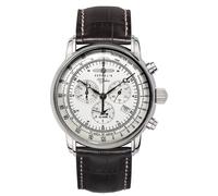 Chronograph ZEPPELIN "100 Jahre", braun (dunkelbraun, silberfarben), Armbanduhren, Herren, Chronograph, Armbanduhr, Quarzuhr, Herrenuhr, Datum, Stoppfunktion, Made in Germany (760342-0) dunkelbraun, s