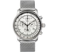 Chronograph ZEPPELIN "100 Jahre", silber (silberfarben, silberfarben), Armbanduhren, Herren, Armbanduhr, Quarzuhr, Herrenuhr, Datum, Stoppfunktion, Made in Germany (420442-0) silberfarben, silberfarbe