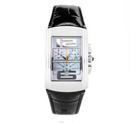 Chronotech schwarze Lederuhr Einheitsgröße