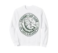 Chubby Cat Club Kuscheliges und entspanntes Katzenmotiv im Vintage-Stil Sweatshirt