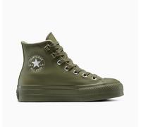 Sneaker CONVERSE "CHUCK TAYLOR ALL STAR LIFT PLATFORM LEATHER", Gr. 37,5, utility, utility, silber, Leder, sportlich, Schuhe (87923403-37,5) utility, utility, silber