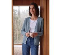 Cardigan CECIL, Damen, Gr. XL (44), cotton blau melange, Web, 58% Baumwolle, 20% Polyacryl, 20% Polyester, 2% Polyamid, meliert, comfort fit normal, V-Ausschnitt, Bündchen, Strickjacken, Grobstrick (6