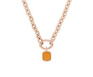 Chunky Damenkette aus Edelstahl, rosé, gravierbar