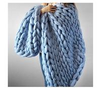 Chunky Yarn,Armstricken 500g Garn DIY sperrige Arm-Roving-Strick-Decke dicke klobige handgestrickte Häkeln-Hut-Schal-Nähgarn(Sky Blue)