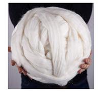 Chunky Yarn,Armstricken 500g Garn DIY sperrige Arm-Roving-Strick-Decke dicke klobige handgestrickte Häkeln-Hut-Schal-Nähgarn(White)