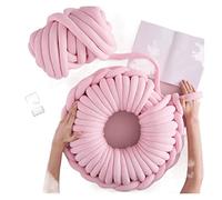 Chunky Yarn Weich 500g Super Dicke Klobige Garn Baumwollrohrgarn DIY Sperrige Arm Strick-Decke Hand Strick-Spin-Garn(Pink)