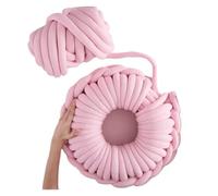 Chunky Zum Handstricken 500g super dicke klobige Garn Baumwollrohrgarn Alternative DIY sperrige Arm Strick-Decke Hand Strick-Spin-Garn(Pink)