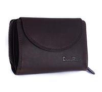 Chunkyrayan Echtleder Damen Geldbörse Hochwertig Vintage RFID Schutz inklusive Leder Schlüsselanhänger GB-3 Brown Madrid