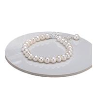 CHUNNUAN Weiße 6-7 mm Süßwasser-Zuchtperlen-Armband, 6-8 mm Perlen, Armbänder aus Sterlingsilber, Perlenarmbänder für Damen, Mädchen, Damen, weiß, 16 cm