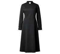 Church Priest Dress with Cape for Women Long Sleeve Clergy Dresses with Big Wave Mini Cape and Tab Collar