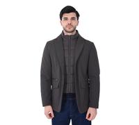 Ciabalù Winterjacke für Herren, wasserdicht, gesteppt, aus technischem Stoff, elegant, gepolstert, Stehkragen mit abnehmbarem Brustgurt, einfarbig, Slim Fit, Schlamm, 46