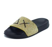 Ciabatta Donna Sun68 Nero Oro Glitter, 39