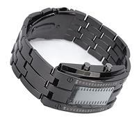 ciciglow Herrenuhr, Mode Exquisite, wasserdichte Legierung, Herren LED Uhr, Genaue Zeituhr, mit binärem Zeitmodus Anzeige, für Männer, Vater, Freunde(Waffenfarbe für Männer)