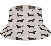 Ciclos Fischerhut mit süßem Dackel-Motiv, Unisex, für Sommer, Strand, Sonnenhut, Geschenk für Damen und Herren, verstaubar, Reisekappe, Niedlicher Dackel-Hund 7, One size