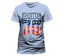 Heroes Led Zeppelin 1975 North American Tour Short Sleeve T-shirt Blau XL Mann (Herstellerartikelnummer: RTLZETSB1975-1X)