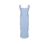 CIDER Damen Maxikleid Rüschensaum Ärmellos Scoop Neck Figurbetont Cocktailkleid Abendkleid Hochzeit Festlich