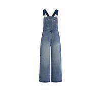 CIDER Overalls für Damen, Denim, Leopardenmuster, Taschen, Schnallen, weites Bein, Jumpsuit, Blau, Large