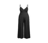 CIDER Overalls in Übergröße für kurvige Frauen, V-Ausschnitt, ärmellos, Spaghetti-Träger, weites Bein, lässiger Sommeroutfit, Schwarz, 2X