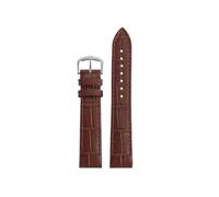 CIEMJSYNF 17,5 mm 15. Schnellverschluss-Armband, kompatibel mit Cartier Santos Dumont Rindsleder-Uhrenarmband, Damenarmband mit Dornschließe, Schwarz, Blau, Braun(Brown silver pin,15.5mm-width)
