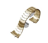 CIEMJSYNF 26 * 12mm Rindsleder Uhrenarmband Kompatibel Mit Tissot PRX Serie T137 407/410 Handgelenk Band Ersatz Armband Männer Sport(Gold strap)
