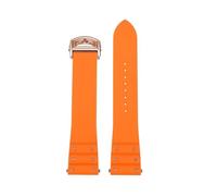 CIEMJSYNF FKM-Armband mit Schnellverschluss, kompatibel mit Cartier Santos WSSA0017 Series 1904 Male 21x18mm Armband, wasserdichtem Fluorkautschuk-Uhrenarmband(Orange Rose Gold)
