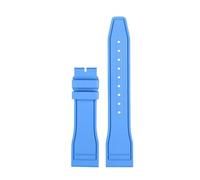 CIEMJSYNF Fluorkautschuk-Armband 20 21 22 mm, kompatibel mit IWC-Kautschuk-Uhrenarmband Pilot AMG Mark 18 Little Prince P7 Botafeno Herren-Viton-Band(Light blue-no clasp,21mm)