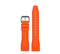 CIEMJSYNF Fluorkautschuk-Armband 20 21 22 mm, kompatibel mit IWC-Kautschuk-Uhrenarmband Pilot AMG Mark 18 Little Prince P7 Botafeno Herren-Viton-Band(Orange-black,21mm)