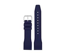 CIEMJSYNF Fluorkautschuk-Armband 20 21 22 mm, kompatibel mit IWC-Kautschuk-Uhrenarmband Pilot AMG Mark 18 Little Prince P7 Botafeno Herren-Viton-Band(Blue-silver,20mm)