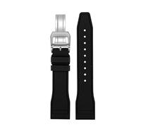 CIEMJSYNF Fluorkautschuk-Armband 20 21 22 mm, kompatibel mit IWC-Kautschuk-Uhrenarmband Pilot AMG Mark 18 Little Prince P7 Botafeno Herren-Viton-Band(A-black-silver,22mm)