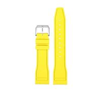 CIEMJSYNF Fluorkautschuk-Armband 20 21 22 mm, kompatibel mit IWC-Kautschuk-Uhrenarmband Pilot AMG Mark 18 Little Prince P7 Botafeno Herren-Viton-Band(Yellow-silver,20mm)