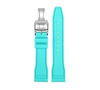 CIEMJSYNF Fluorkautschuk-Armband 20 21 22 mm, kompatibel mit IWC-Kautschuk-Uhrenarmband Pilot AMG Mark 18 Little Prince P7 Botafeno Herren-Viton-Band(A-Verde menta-silver,22mm)