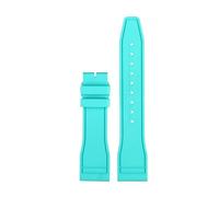 CIEMJSYNF Fluorkautschuk-Armband 20 21 22 mm, kompatibel mit IWC-Kautschuk-Uhrenarmband Pilot AMG Mark 18 Little Prince P7 Botafeno Herren-Viton-Band(Verde menta-no clasp,20mm)
