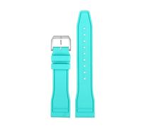 CIEMJSYNF Fluorkautschuk-Armband 20 21 22 mm, kompatibel mit IWC-Kautschuk-Uhrenarmband Pilot AMG Mark 18 Little Prince P7 Botafeno Herren-Viton-Band(Verde menta-silver,21mm)