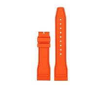 CIEMJSYNF Fluorkautschuk-Armband 20 21 22 mm, kompatibel mit IWC-Kautschuk-Uhrenarmband Pilot AMG Mark 18 Little Prince P7 Botafeno Herren-Viton-Band(Orange-no clasp,22mm)