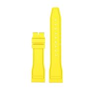 CIEMJSYNF Fluorkautschuk-Armband 20 21 22 mm, kompatibel mit IWC-Kautschuk-Uhrenarmband Pilot AMG Mark 18 Little Prince P7 Botafeno Herren-Viton-Band(Yellow-no clasp,22mm)