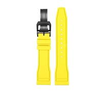 CIEMJSYNF Fluorkautschuk-Armband 20 21 22 mm, kompatibel mit IWC-Kautschuk-Uhrenarmband Pilot AMG Mark 18 Little Prince P7 Botafeno Herren-Viton-Band(A-yellow-black,22mm)
