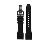 CIEMJSYNF Fluorkautschuk-Armband 20 21 22 mm, kompatibel mit IWC-Kautschuk-Uhrenarmband Pilot AMG Mark 18 Little Prince P7 Botafeno Herren-Viton-Band(A-black-black,20mm)
