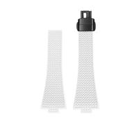 CIEMJSYNF Fluorkautschuk-Armband, kompatibel mit Tissot PRX-Serie, 35 mm, 40 mm, Butterfly-Schnalle, FKM, Herren und Damen, Schnellverschluss, Ersatz-Uhrenarmband(White-Black,12mm)